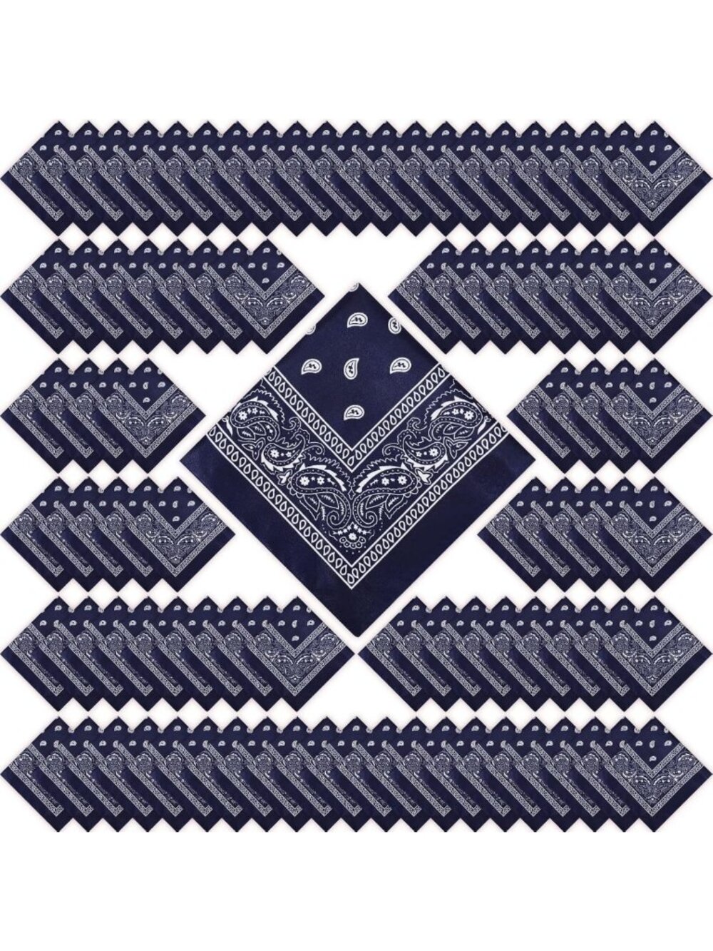 100 Pack Assorted Bandanas - Versatile Cotton Scarves for Fashion & Outdoor Use